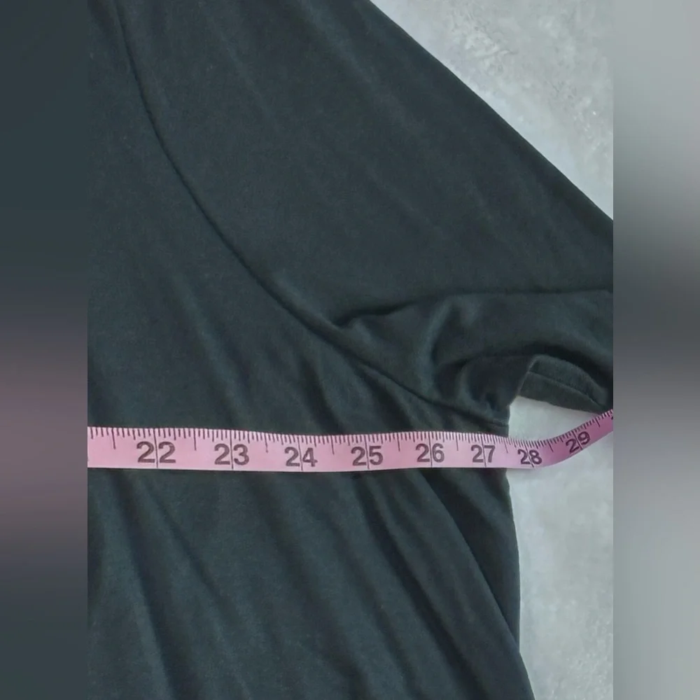 Woman Within 2X Black Cotton Tunic Top - Soft Knit with Pockets